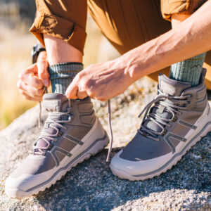 Ghete Barefoot Damă Impermeabile, Xero, Scrambler Trail Mid WP, Morel / Pure Cashmere, W