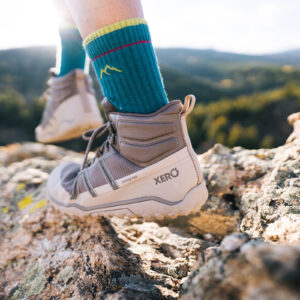 Ghete Barefoot Damă Impermeabile, Xero, Scrambler Trail Mid WP, Morel / Pure Cashmere, W