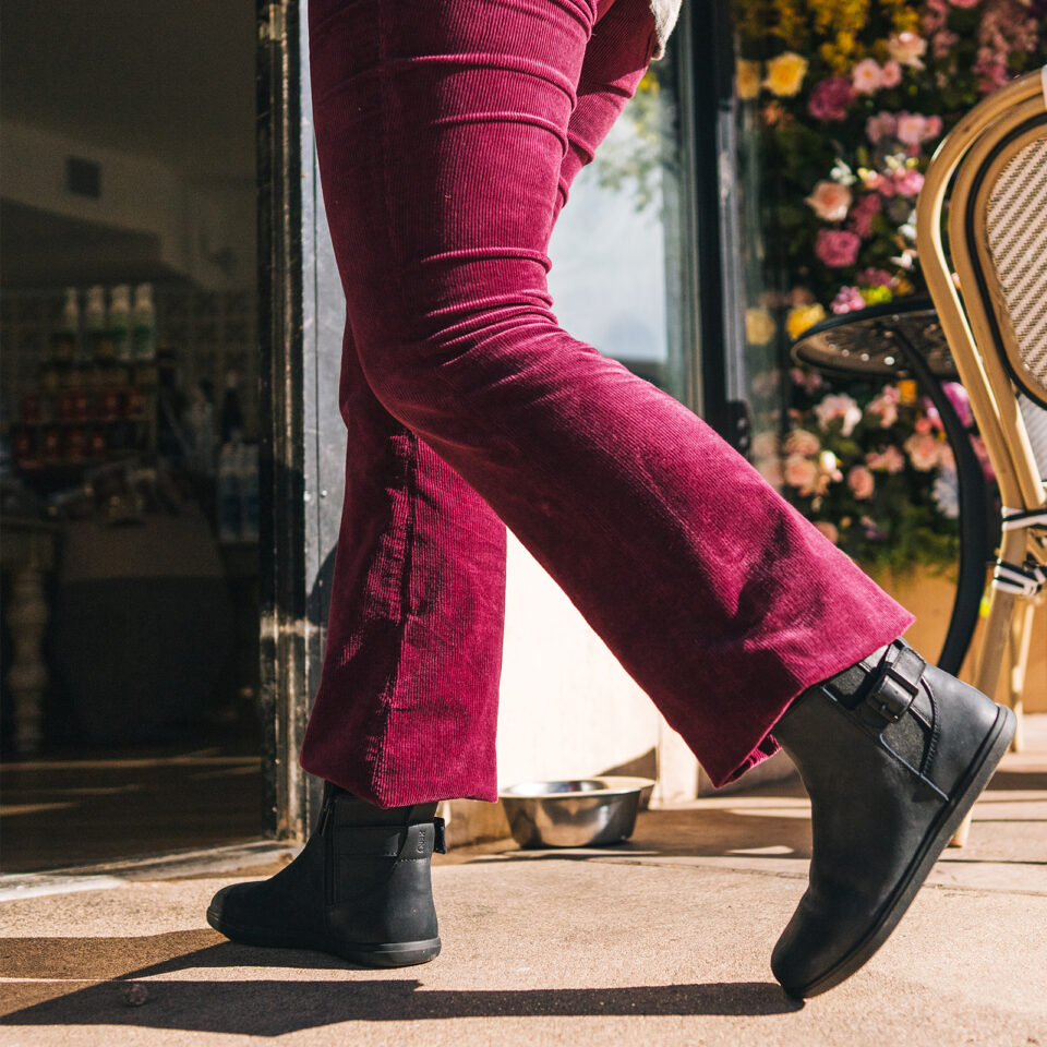 Ghete Barefoot Damă, Xero, Tari II - Leather Chelsea Boot, Black, W