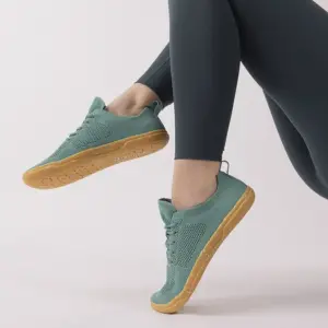Pantofi barefoot adulti, sport, Groundies, Active Knit, culoare jade