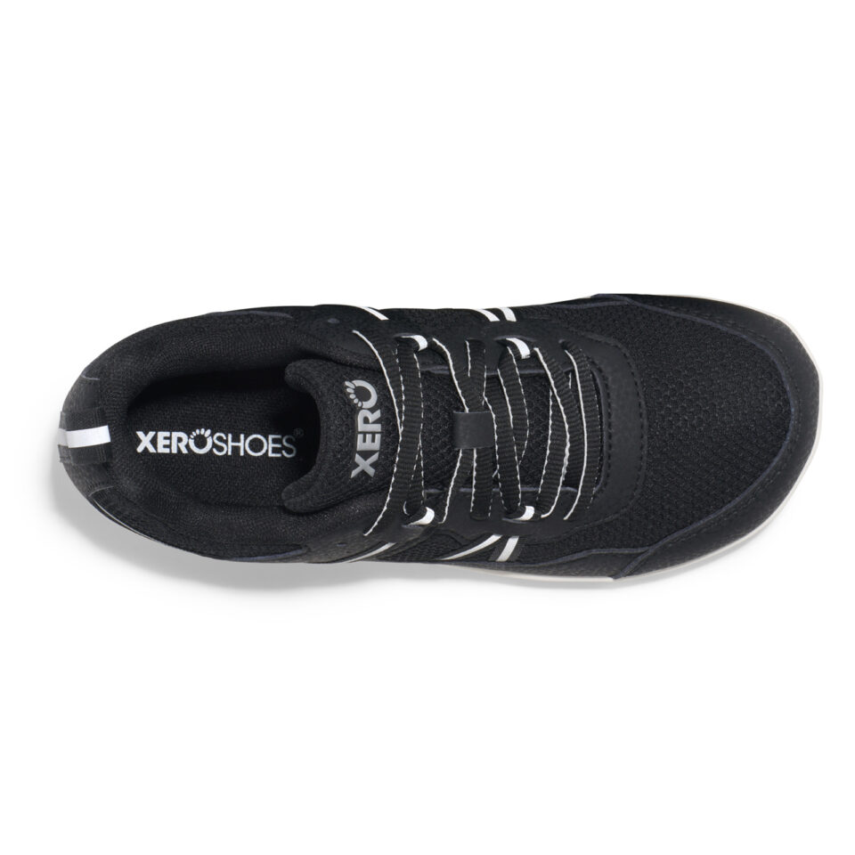 Sneakers Barefoot Copii, Xero, Prio Big Kids – Athletic Shoes for Active Kids, Black White