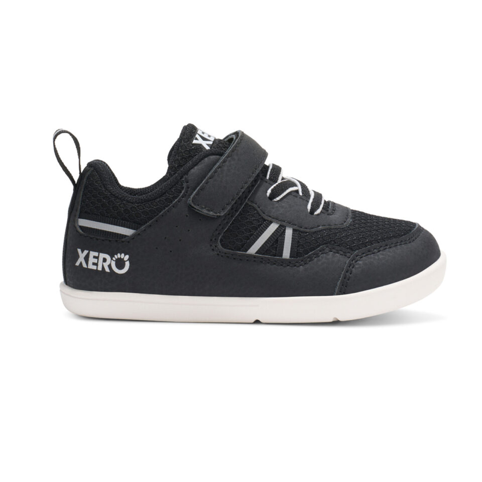Sneakers Barefoot Copii, Xero, Prio Little Kids – Athletic Shoes for Active Kids, Black White