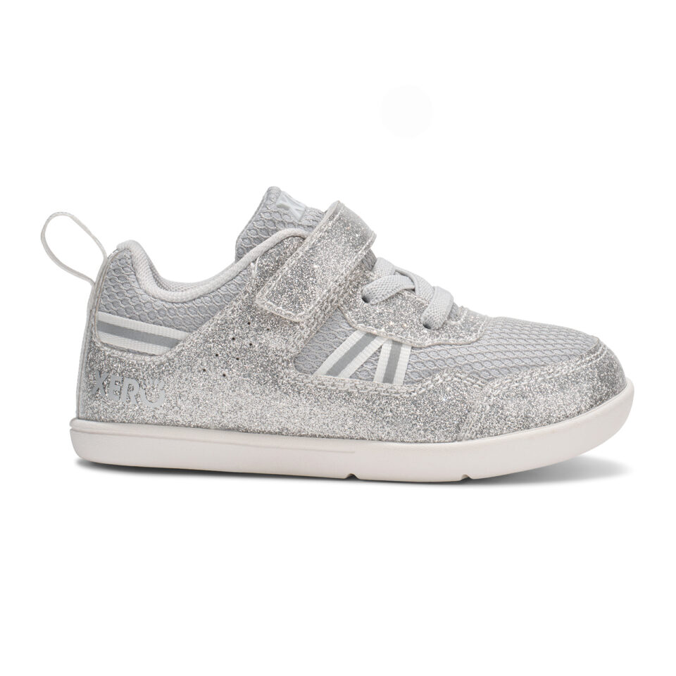 Sneakers Barefoot Copii, Xero, Prio Little Kids – Athletic Shoes for Active Kids, Silver Glitter