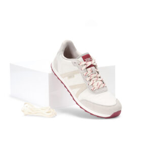Sneakers Barefoot Damă, Xero, Wynn – Retro Nylon Sneaker, Tan/Pink Sand/Red, W