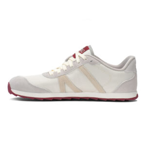 Sneakers Barefoot Damă, Xero, Wynn – Retro Nylon Sneaker, Tan/Pink Sand/Red, W