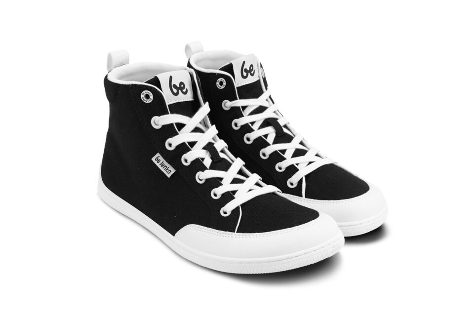 Sneakers barefoot, Belenka Rebound, high, culoare alb-negru4