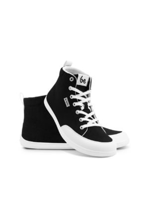 Sneakers barefoot, Belenka Rebound, high, culoare alb-negru